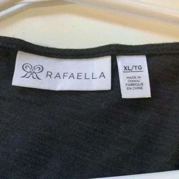 RAFAELLA deep  black summer tunic with lace panel on the front, cotton/modal - Picture 4 of 8